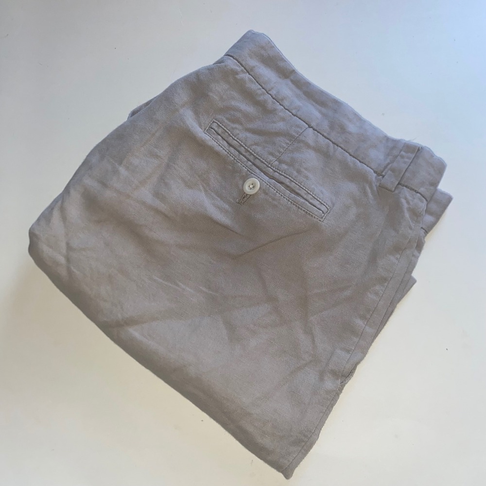 Vineyard Vines Mens 36 Linen Cotton Breaker Shorts Khaki Classic Fit 9" Inseam